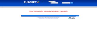 
                            1. Eurobet - BackOffice Login Error