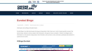 
                            6. Eurobet Bingo - Sale da bingo, estrazioni, bonus, …