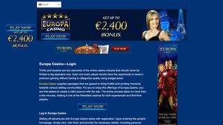 
                            3. Europa Casino—Login And Win Big at up to $/£/€ 2400