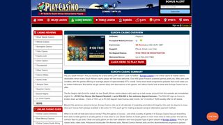 
                            7. Europa Casino South Africa - R100 Free No Deposit Bonus!