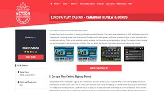 
                            9. Europa Play Casino : Casino Review for Canadians & Europa Bonus