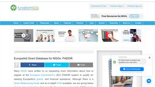 
                            7. EuropeAid Grant Database for NGOs: PADOR - …