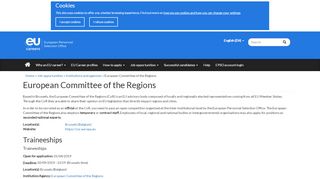 
                            1. European Committee of the Regions - Careers with the ...