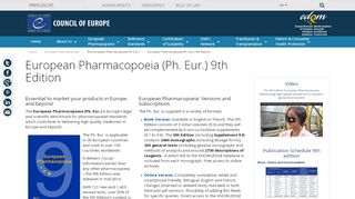 
                            7. European Pharmacopoeia (Ph. Eur.) 9th Edition | EDQM