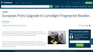 
                            4. European Ports Upgrade to Lumidigm Fingerprint Readers