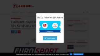 
                            11. Eurosport Player kündigen: Eurosport Abo …