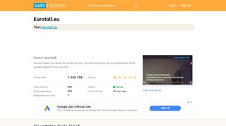 
                            5. Eurotoll.eu: Home | eurotoll - easycounter.com