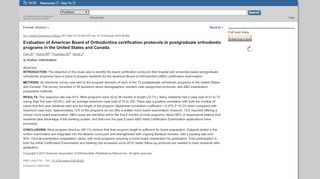 
                            7. Evaluation of American Board of Orthodontics certification protocols in ...