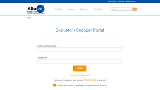 
                            1. Evaluator / Shopper Portal - Alta360 Research, Inc.