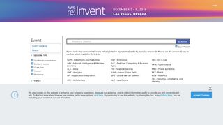 
                            6. Event Catalog - AWS re:Invent 2019