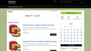 
                            7. Events on March 11 - 17, 2017 - Oberlin College and Conservatory