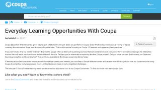 
                            5. Everyday Learning Opportunities With Coupa - Coupa Success Portal