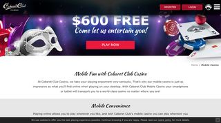 
                            2. Everything You Need, On The Go - Cabaret Club Mobile Casino