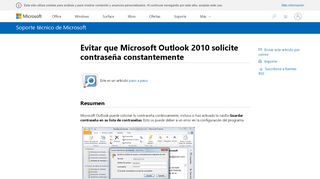 
                            8. Evitar que Microsoft Outlook 2010 solicite contraseña ...