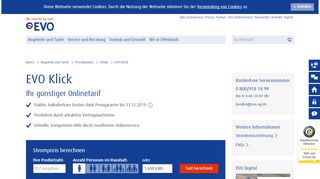 
                            4. EVO Klick - Der günstige Online-Stromtarif | EVO - Evo AG