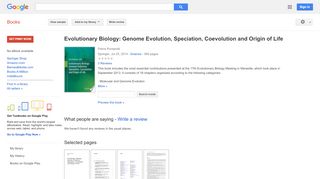 
                            9. Evolutionary Biology: Genome Evolution, Speciation, Coevolution and ...