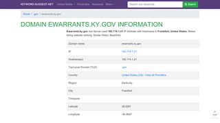 
                            9. ewarrants.ky.gov | Domain infomation, DNS analytics ...