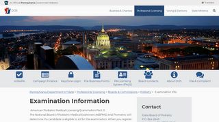 
                            5. Examination Info - Pennsylvania Department of State - PA.gov