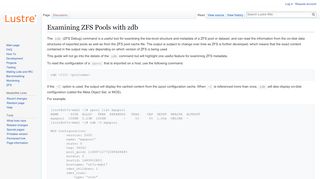 
                            2. Examining ZFS Pools with zdb - Lustre Wiki