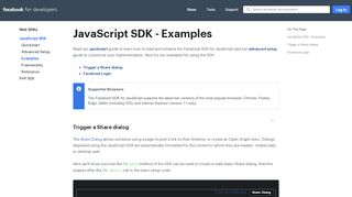 
                            1. Examples - Web SDKs - Facebook for Developers