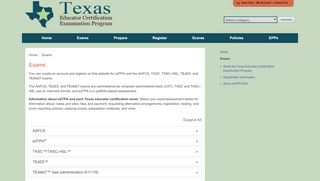 
                            4. Exams - Texas Educator Certification