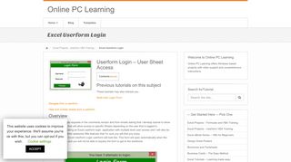 
                            1. Excel Userform Login - Online PC Learning