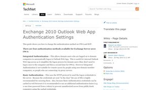 
                            2. Exchange 2010 Outlook Web App Authentication Settings ...