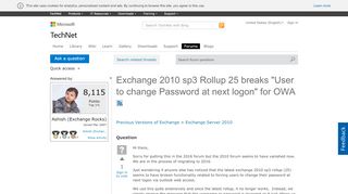 
                            5. Exchange 2010 sp3 Rollup 25 breaks 