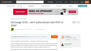 
                            10. Exchange 2016 - can't authenticate with POP or IMAP ...