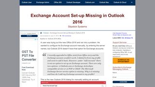 
                            6. Exchange Account Set-up Missing in Outlook 2016