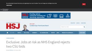 
                            6. Exclusive: Jobs at risk as NHS England rejects two CSU bids | News ...