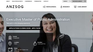 
                            5. Executive Master of Public Administration | ANZSOG