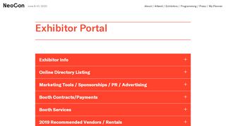 
                            9. Exhibitor Portal — NeoCon