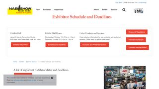 
                            5. Exhibitor Schedule and Deadlines | NAB Show New York ...
