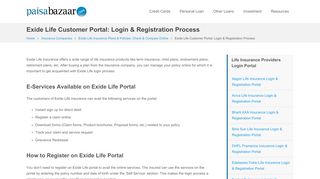 
                            8. Exide Life Customer Portal: Login & Registration Process