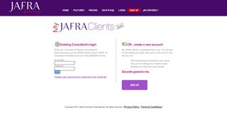 
                            3. Existing Consultant's login - My JAFRA Clients Login Page