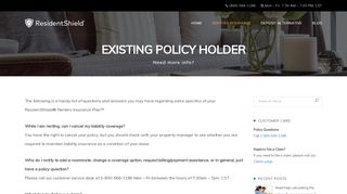 
                            7. Existing Policy Holder – ResidentShield