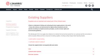 
                            1. Existing Suppliers | Harris