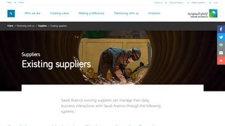 
                            1. Existing suppliers - Saudi Aramco