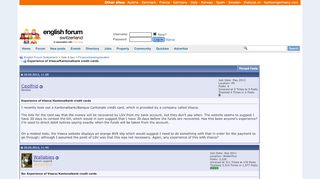 
                            7. Experience of Viseca/Kantonalbank credit cards - English ...