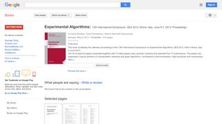 
                            9. Experimental Algorithms: 12th International Symposium, SEA ...