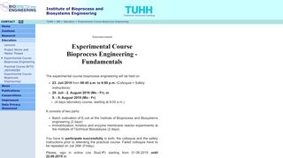 
                            3. Experimental Course Bioprocess Engineering - tuhh.de