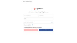
                            4. ExpertVoice Sign Up