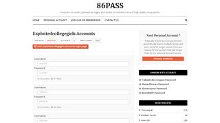 
                            2. Exploitedcollegegirls Passwords - 86pass