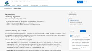 
                            5. Export Data Unit | Salesforce Trailhead