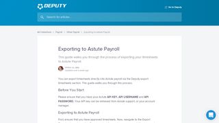 
                            8. Exporting to Astute Payroll | Deputy Help Center