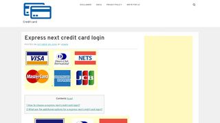 
                            9. Express next credit card login - Credit card