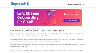 
                            1. ExpressHR: Kroger Express HR Login at ess.kroger.com 2019