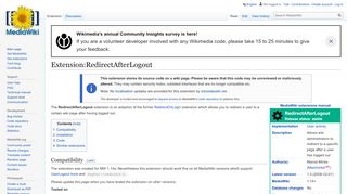 
                            3. Extension:RedirectAfterLogout - MediaWiki