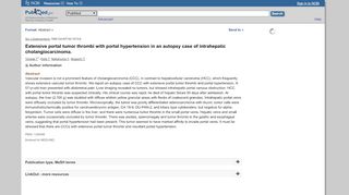 
                            1. Extensive portal tumor thrombi with portal hypertension in an ...